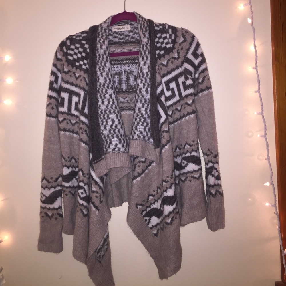 Brown printed cardigan
